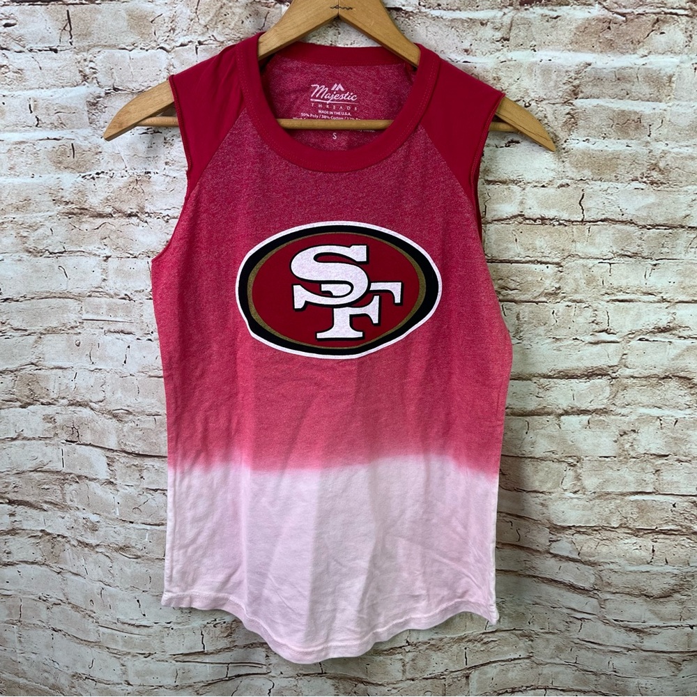 New Majestic Threads San Francisco 49ers Dip Dye Tank Small NFL Licensed